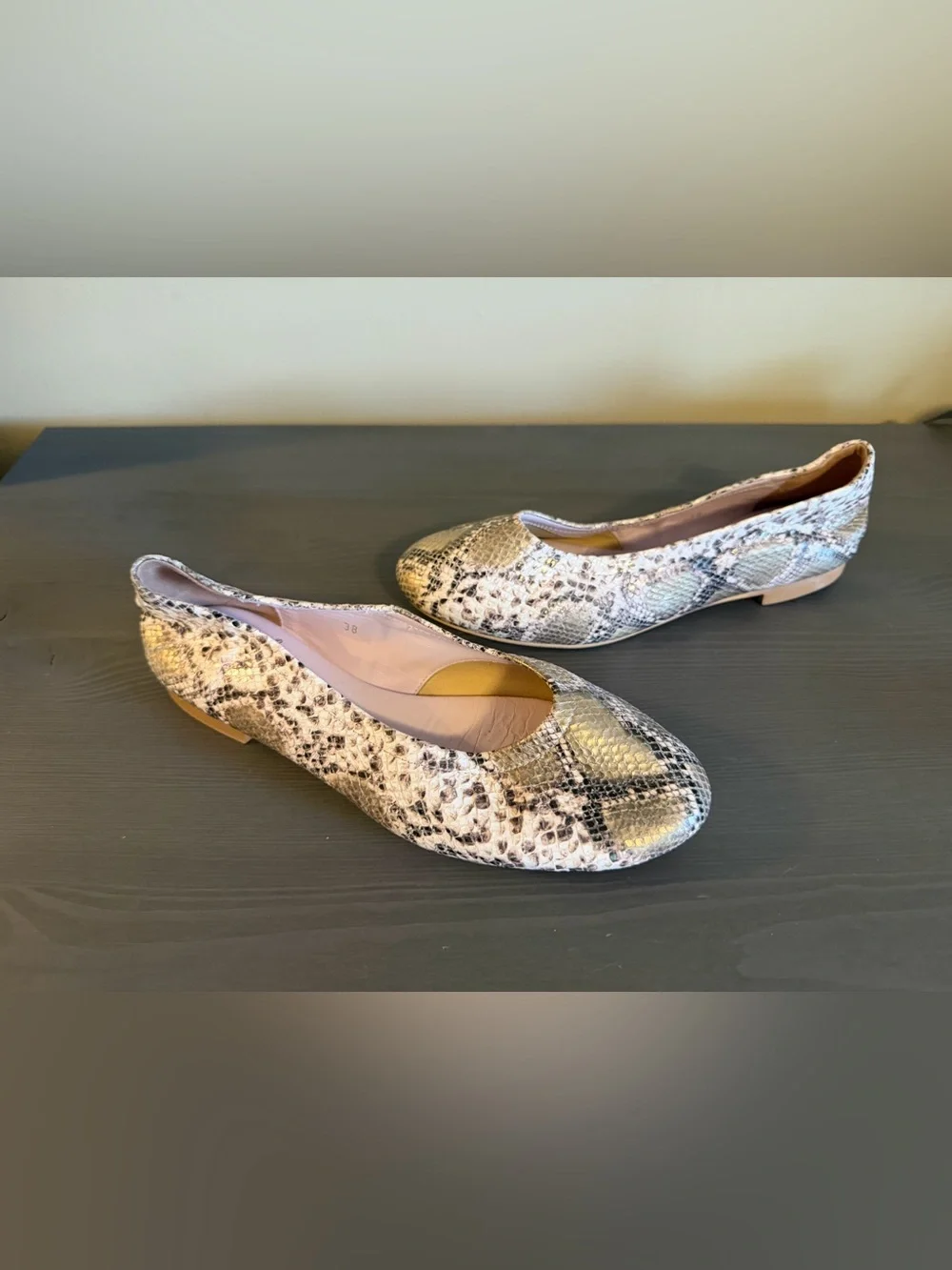 Sole Bliss Women’s Snake-Print Ballet Flats